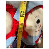 Raggedy Ann and Andy Dolls w/ Americana Clothing, Approx 24"