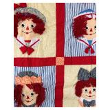 Raggedy Ann and Andy Quilt, New in Package, Approx 42" x 50"