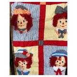 Raggedy Ann and Andy Quilt, New in Package, Approx 42" x 50"