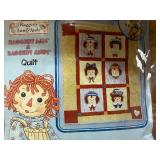 Raggedy Ann and Andy Quilt, New in Package, Approx 42" x 50"