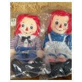 Raggedy Ann and Andy Dolls (2), New in Packages, Appprox 20"