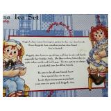 Raggedy Ann and Andy 13 Piece China Tea Set in Basket, New in Package