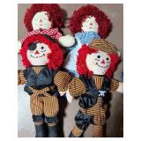 Raggedy Ann & Andy Dolls - Two Sided Faces and Pirates