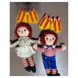 Vintage Raggedy Ann and Andy Marionette Dolls