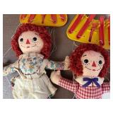 Vintage Raggedy Ann and Andy Marionette Dolls