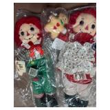 Raggedy Ann and Andy Holiday Dolls, New