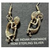 Sterling Earrings - Kokopelli Musicians