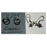 Sterling Earrings - Hoops and Kangaroos