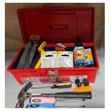 Plastic Tool Box w/ Misc Tools - Hammer, Screwdrivers and More (very clean and most new or like new)
