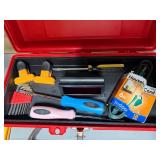 Plastic Tool Box w/ Misc Tools - Hammer, Screwdrivers and More (very clean and most new or like new)