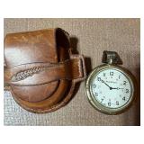Pocket Watch w/ Leather Holder
