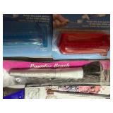 Make Up Brushes and More in Pink Basket