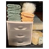 Plastic Storage, Face Towels and Sponges
