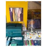 Plastic Tote w/ Paint, Watercolor Cold Press and Artist Brushes