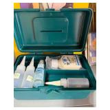 Plastic Tote w/ Paint, Watercolor Cold Press and Artist Brushes