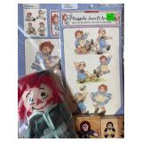 Raggedy Ann and Andy Iron-On Transfers, Rubber Stamps and Doll