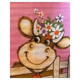 Vintage Pure Irish Linen Cow