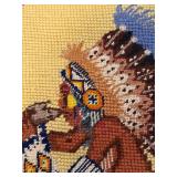 Needlepoint Native American Piece, Project Complete, Unframed