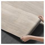 Durteljana 3D Peel and Stick Floor Tile Vinyl Flooring Roll Wood Plank Sticker 23\"x 393\"/64 Sq.Ft, for Home Apartment Room Self Adhesive Easy DIY Removable Waterproof Thicken Floor Covering Maple Wo