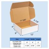 Wowxyz Shipping Boxes 12x9x4 Inches 20 Pack Corrugated Cardboard Mailing Boxes for Small Business - Medium White Literature Mailer Packaging Supplies - Retail: $30