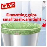 Glad Small Trash Bags 4 Gallon, Febreze Sweet Citron & Lime Garbage Bags, Odor Resistant with Drawstring, 80 Count