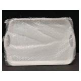 Extra Large 20\" x 13\" Serving Platters for Turkey, Cookie, Cupcakes, Gift Ready Melamine Serving Tray with Handles for Party Entertaining, Raised Dots & Matt Finish, Set of 2, White - Retail: $53