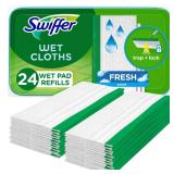 Swiffer Sweeper Wet Mopping Cloths, Mops for Floor Cleaning, Open-Window Fresh, 24 Count