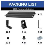 2Pack 2060 T Slot Aluminum Extrusion 600mm Black Extruded Aluminum Profile 20x60 T-Slotted Framing European Standard Anodized Linear Rail for 3D Printer Accessories Parts - Retail: $42