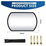 Geetery 2 Pcs 18\" x 12\" Garage Convex Security Mirror Outdoor Indoor Round Rectangular Acrylic Traffic Corner Mirror Blindspot for Wall Parking with Protective Film for Driveway - Retail: $70