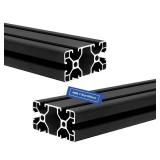 Seekliny 2Pack 4080 T Slot Aluminum Extrusion 600mm Black Extruded Aluminum Profile 40x80 T-Slotted Framing European Standard Anodized Linear Rail for 3D Printer Accessories Parts - Retail: $53