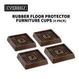2 pk 2 in. brown square rubber furniture cups (4-pack) (8 Total)