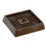 2 pk 2 in. brown square rubber furniture cups (4-pack) (8 Total)