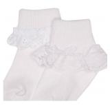 Jefferies Socks 2 Pack Eyelet Lace Trim And Lace Trim Sock - White/White, 12-24 Months