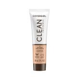 COVERGIRL Clean Invisible Foundation Makeup, Dewy & Glowy Natural Finish, Buildable Coverage, Skin-Like Smooth Look, Vegan, Buff Beige, 1oz