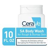 CeraVe Body Wash with Salicylic Acid, Fragrance Free Body Wash to Exfoliate Rough and Bumpy Skin, Allergy Tested, 10 Ounce