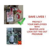 Master Lock Red Lockout Tagout Safety Padlock with Key, Metal Shackle and Non-Conductive Lock Body for Electrical Applications, 410RED