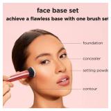 Real Techniques 5 Piece Face Base Makeup Brush Set, For Concealer, Foundation, Contour, & Setting Powder, Makeup Brushes For Blending & Buffing, & Sculpting, Travel Friendly, Gift Set, Cru