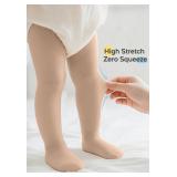 Zando Stretchy Nude Dance Tights for Toddler Girls - Baby Ballet Tights 12-18 Months, Ultra Soft Dance Leggings for Dance Daily Party 12-24M, Colorful Stockings, Nude Nylon Spandex