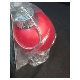 WP580 Battery Powered Hanging Decorative Outdoor Pulsing 5\" Globe Light with Sensor Turns-On at Dark, Red