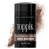 Toppik Hair Building Fibers, Medium Brown, 3g Fill In Fine or Thinning Hair, Instantly Thicker, Fuller Looking, 9 Shades for Men & Women, Keratin Protein Formula