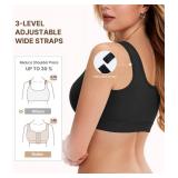 BRABIC Black Post Surgery Compression Bra Mastectomy Bra Posture Surgical Bra Breast Augmentation Post op, Large