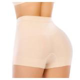 Womens Slip Shorts for Under Dress Seamless Shapewear Boyshorts Tummy Control Panties Shaping Shorts(#1 Beige(light Tummy Control),Small) - Retail: $27