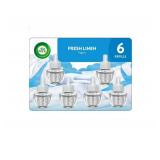 Air Wick Plug-In Scented Oil Air Freshener Warmer Refills, Fresh Linen, 6 Count (1 Pack Packaging May Vary)