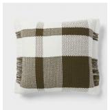 Euro Plaid Decorative Throw Pillow - Threshold - Retail: $30
