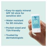 BLUE LIZARD Sensitive Mineral Sunscreen Stick with Zinc Oxide, SPF 50+, Water Resistant, UVA UVB Protection Easy to Apply, Fragrance Free, 0.5 Oz