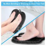 BESKAR Larger Shower Foot Scrubber Mat with Non-Slip Suction Cups- Cleans, Smooths, Exfoliates & Massages your Feet Without Bending, Improve Foot Circulation & Soothes Tired Feet