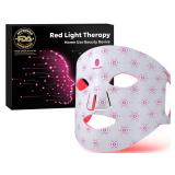 Red Light Therapy for Face, Portable LED Face Mask Light Therapy with Remote, 660nm & 850nm Near Infrared Red Light Mask with Timing Function, Reduced Wrinkles, Rejuvenating, Anti-Aging, at Home - Ret