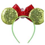 Opzzqz Mouse Ear Headbands for Women Giltter Bow Headband for Girls Birthday Party Decorations