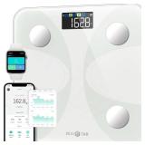 Scale for Body Weight and Fat Percentage, RunSTAR Digital Accurate Bathroom Smart Scale with Large Display, FSA&HSA Eligible 13 Body Composition Analyzer Sync App, White - Retail: $32