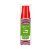 Amazon Basics Disposable Plastic Party Cups, Red, 18oz, 50 Count